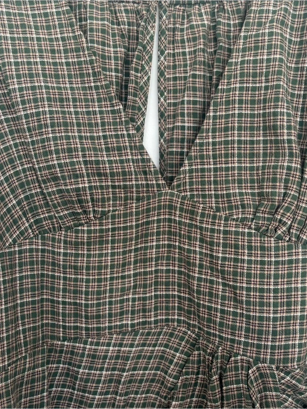Free People Fargo Printed Plaid Wrap Mini Dress Ruffle Smocked Size 4